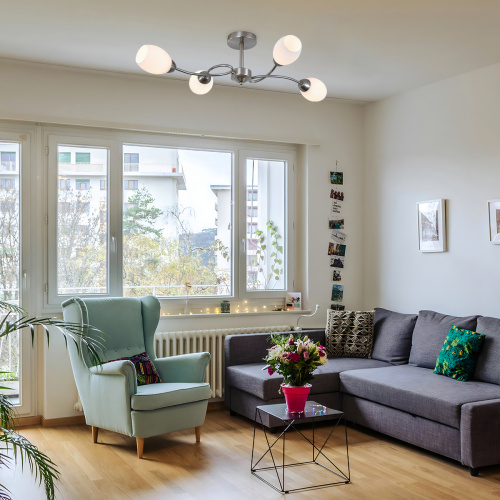 Светильник на штанге 150007/4R E27*60W Satin nickel фото 2