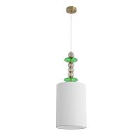 8337/1A MODERNI LN26 144 бронза/белый/зеленый, металл/стекло/текстиль Подвес E27 60W 220V ILMIRA