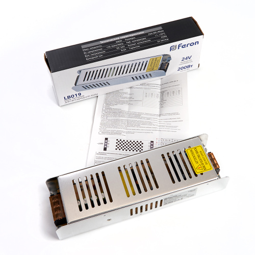 Трансформатор электронный для светодиодной ленты 200W 24V (драйвер), LB019 фото 5