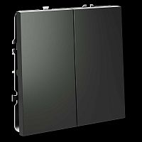 Перекрестный переключатель встраиваемый S70 двухклавишный 10А (титан) Voltum VLS020506