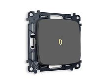 Комплект механизма 1-кл проходного выключателя AMBRELLA VOLT с подсветкой 3200K OMEGA Графит мягкое касание QUANT (OP9020, VM105, G22Y) MO902030