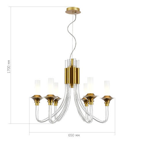 SL1241.203.06 Люстра подвесная ST-Luce Золотистый/Белый E14 6*40W VETRANO фото 2