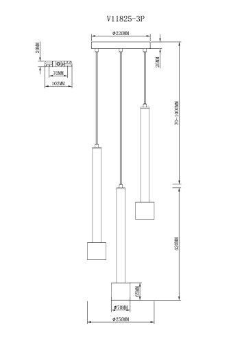 Светильник подвесной Moderli V11825-3P Malet фото 2