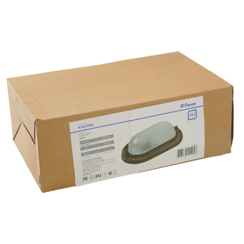 Светильник накладной IP54, 220V 60Вт Е27, дерево, орех, овал НБО 04-60-021 фото 2