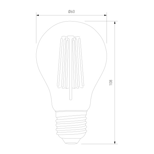 Филаментная светодиодная лампа A60 6W 4200K E27 BLE2708 фото 2