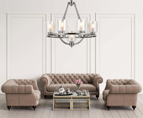 Подвесная люстра Lumina Deco Santini LDP 1220-9 CHR+WT фото 5 Подвесная люстра Lumina Deco Santini LDP 1220-9 CHR+WT фото 5