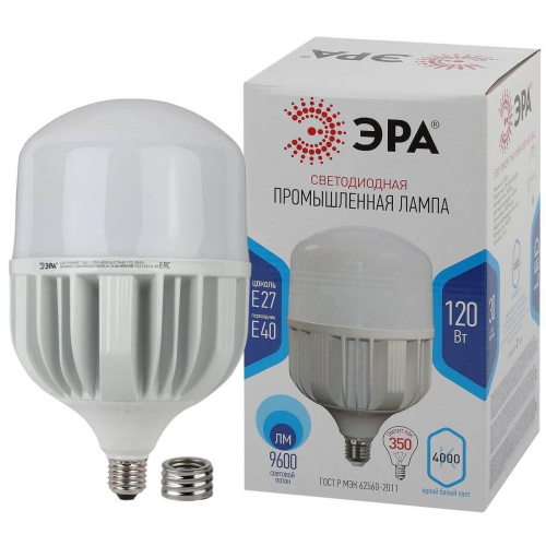 Лампа светодиодная сверхмощная ЭРА E27/E40 120W 4000K матовая LED POWER T160-120W-4000-E27/E40 Б0049103 Лампа светодиодная сверхмощная ЭРА E27/E40 120W 4000K матовая LED POWER T160-120W-4000-E27/E40 Б0049103