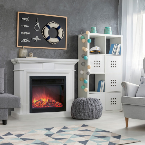 Каминокомплект MARCO/СМАРТ Белый матовый с очагом Электроочаг MOONBLAZE LUX/МУНБЛЕЙЗ фото 3