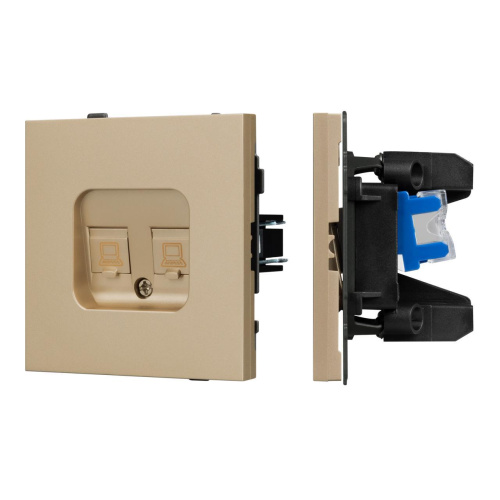 Механизм компьютерной розетки двойной SCT-TENDO-MPC2-SFPL-GD (RJ-45, CAT6) Arlight 054596 Механизм компьютерной розетки двойной SCT-TENDO-MPC2-SFPL-GD (RJ-45, CAT6) Arlight 054596