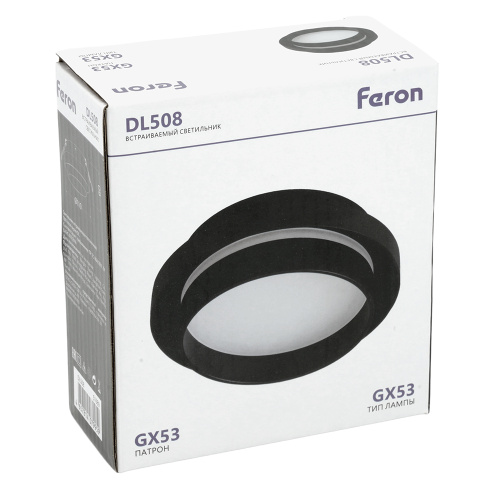 Светильник встраиваемый Feron DL508 потолочный GX53 черный фото 10