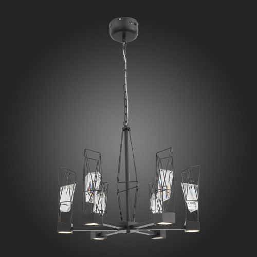 SL815.303.06 Люстра подвесная ST-Luce Серый графит/Серый графит, Прозрачный LED 6*8W 4000K PROGETTO фото 3