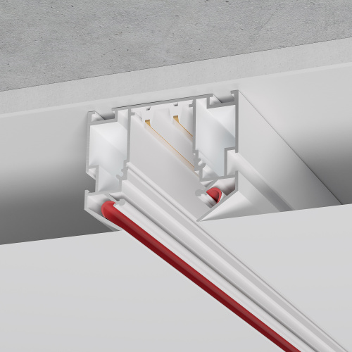 ST046.529.02 Шинопровод 220 под натяжной потолок  ST-Luce Белый Длина 2000мм (Заглушки 2+2 в ком) SKYLINE 220 фото 2
