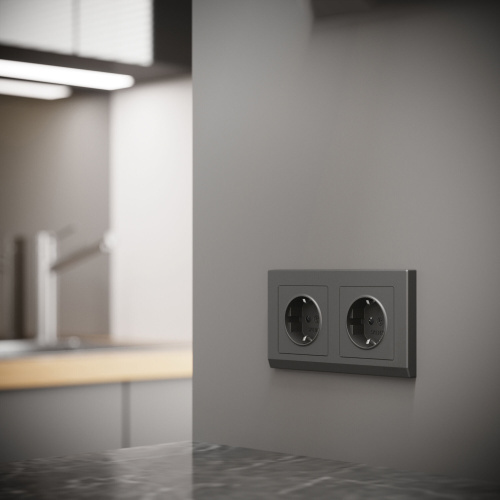 Рамка из поликарбоната на 2 поста Stark графит матовый W0021864 фото 3 Рамка из поликарбоната на 2 поста Stark графит матовый W0021864 фото 3