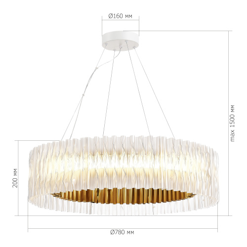 SL6012.213.01 Светильник подвесной ST-Luce Золотистый/Прозрачный LED 1*87W 3000K NAZARE фото 2
