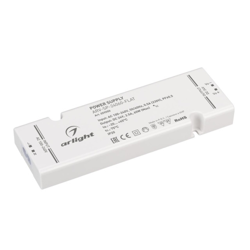 Блок питания ARV-SP-24060-FLAT (24V, 2.5A, 60W) Arlight 059050 Блок питания ARV-SP-24060-FLAT (24V, 2.5A, 60W) Arlight 059050