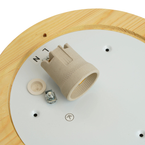 Светильник накладной IP54, 220V 60Вт Е27, дерево, клен, круг НБО 03-60-011 фото 8