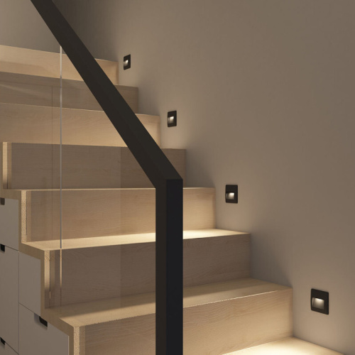 Светильник встраиваемый в стену HELM, IP65, LED 3000К, 2.5 Вт, черный, пластик фото 2