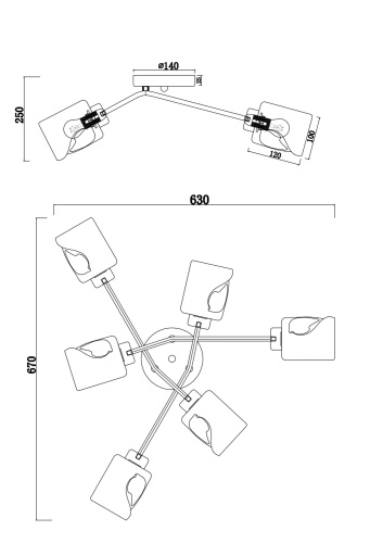 Потолочный светильник Freya FR5095CL-06G фото 5