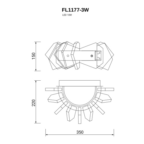 Бра Celeste Chrome FL1177-3W фото 2