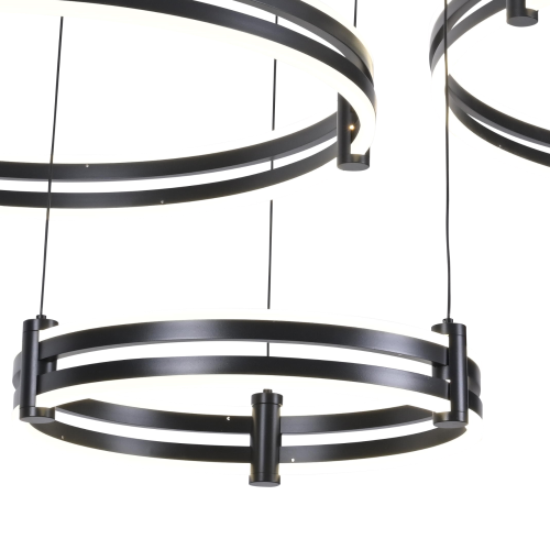 Люстра кольца черная LED 228Вт D80+60+40см Zortes DUBLE-R ZRS.27510.03 фото 3