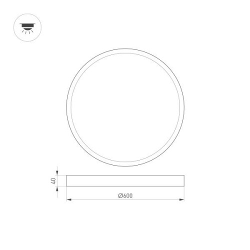 Потолочный светодиодный светильник Arlight SP-Basic-R600-48W Warm3000 020524(1) фото 2