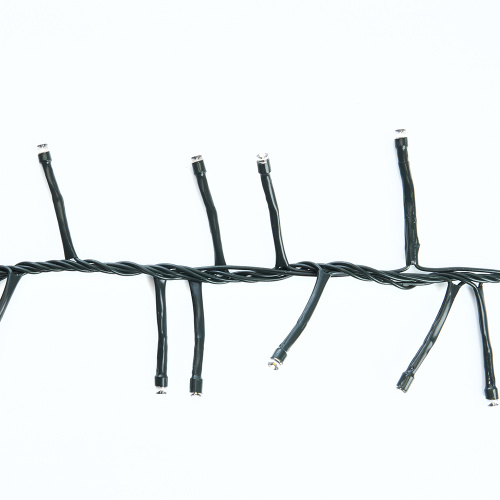 Светодиодная гирлянда Кластер Feron CL09 линейная 10м + 2м 230V мультиколор, c питанием от сети, зеленый шнур фото 5