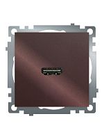 Розетка HDMI 2.1, Type A (механизм), STEKKER GLS00-7118-04, серия Катрин, шоколад