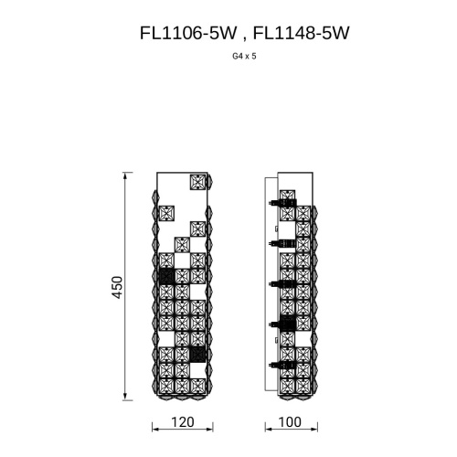 Бра Elegance Gold FL1106-5W фото 2 Бра Elegance Gold FL1106-5W фото 2