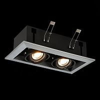 ST250.148.02 Св-к встр. Черный GU10 2*50W  L245xW126xH70 220V Без ламп Встраиваемые светильники