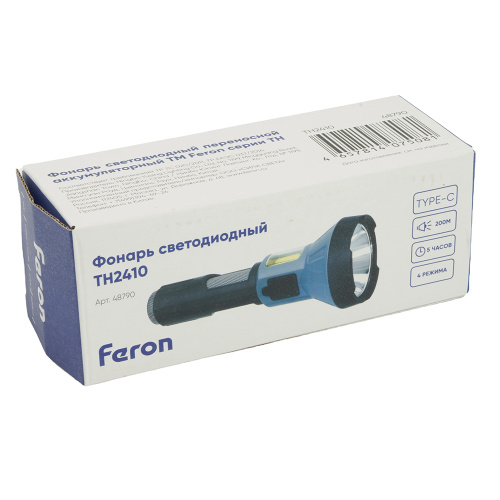 Фонарь ручной Feron TH2410 с аккумулятором USB ZOOM фото 11 Фонарь ручной Feron TH2410 с аккумулятором USB ZOOM фото 11