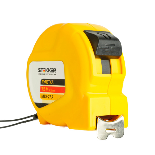 Рулетка, 7,5 м х 25 мм, II класс точности, пластик MTS-27-А Рулетка, 7,5 м х 25 мм, II класс точности, пластик MTS-27-А
