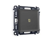 Комплект механизма 1-кл проходного выключателя AMBRELLA VOLT с подсветкой 3200K ALFA Графит мягкое касание QUANT (AP9020, VM105, G22Y) MA902030