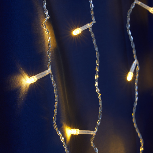 Светодиодная гирлянда Feron CL21 занавес 3*2м  + 3м желтый статичная, c питанием от сети 230V, белый шнур фото 4