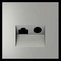 Накладка для розетки TV+RJ45 кат. 6, S70 (сталь) Voltum VLS002705