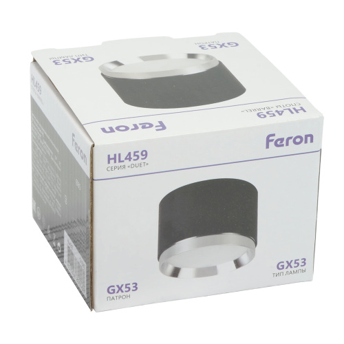 Светильник потолочный Feron Barrel DUET HL459 12W, 230V,GX53, черный + хром IP20 фото 12