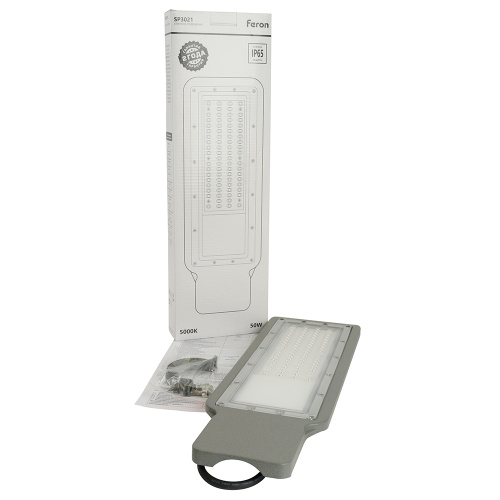 Светодиодный уличный консольный светильник Feron SP3021 50W 5000K 230V, серый фото 12