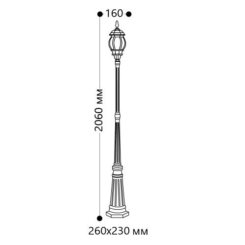 Светильник садово-парковый Feron 8111/PL8111 столб 100W E27 230V, черный фото 6