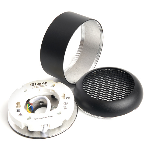 Светильник потолочный Feron HL364 Barrel ECHO 12W, 230V, GX53, чёрный, с антибликовой сеточкой фото 7