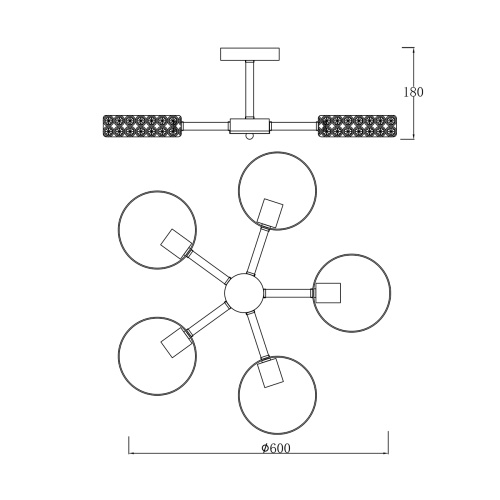Светильник на штанге Escada 679/5P E27*60W White/Wood фото 2