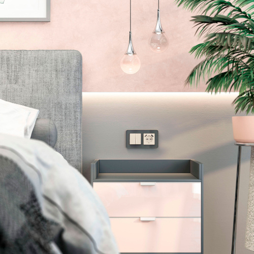 Рамка из стекла на 2 поста Elite графит W0022440 фото 5 Рамка из стекла на 2 поста Elite графит W0022440 фото 5