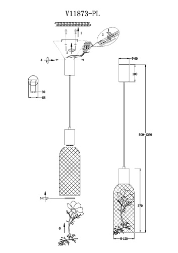 Светильник подвесной светодиодный Moderli V11873-PL Ophelia фото 2
