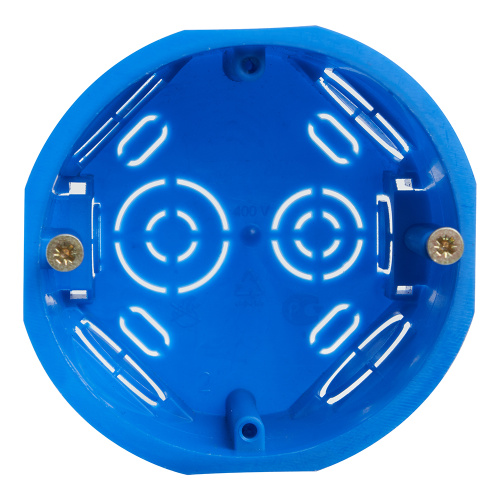 Подрозетник 68*45 STEKKER EBX20-01-2 для сплошных стен, синий (с инд. стикером) фото 3