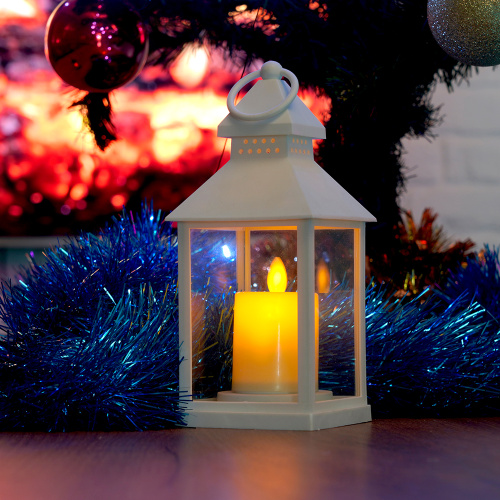 Световая фигура Свеча "Волшебный фонарь" 1LED 2700K, батарейки 3*ААА, 22см, белый, LT133 фото 8