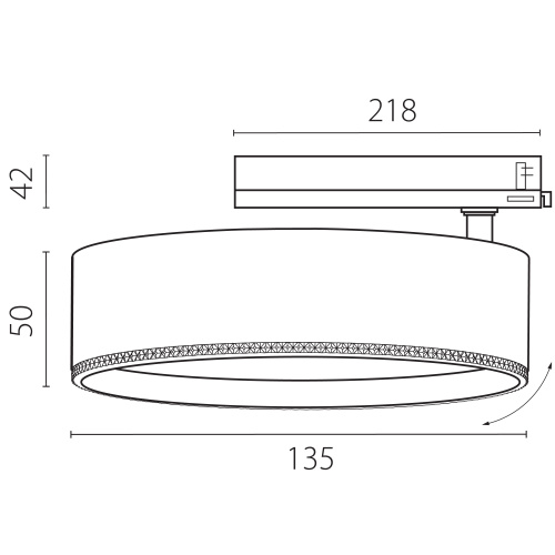 A5746TRIAC Светильник ALTA PRO для трековой системы Quattro с управлением TRIAC LED 35W 3230LM 36G БЕЛЫЙ 4000K с адаптером (215746 + 594056) фото 4