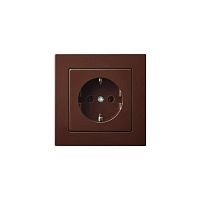 Розетка 2P+E Liregus Epsilon коричневый 28-1362