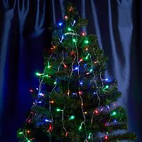 Светодиодная гирлянда Feron CL90  7 веток (2м) + 1.5м 230V мультиколор, c питанием от сети, прозрачный шнур