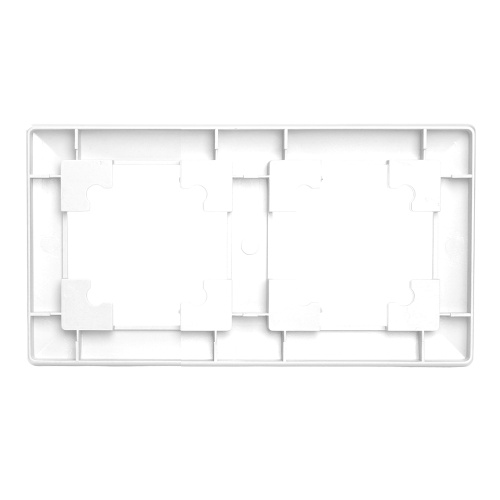 Рамка STEKKER, PFR00-7002-03 2-местная, пластик, серия Катрин, серебро фото 4