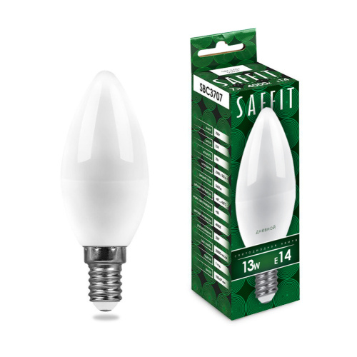 Лампа светодиодная SAFFIT SBC3713 Свеча E14 13W 230V 6400K Лампа светодиодная SAFFIT SBC3713 Свеча E14 13W 230V 6400K