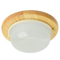 Светильник накладной IP54, 220V 60Вт Е27, дерево, клен, круг НБО 03-60-011