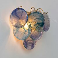 Бра Cloyd LINZE-B W2 / выс. 32 см - латунь - голубое стекло (арт.20483)